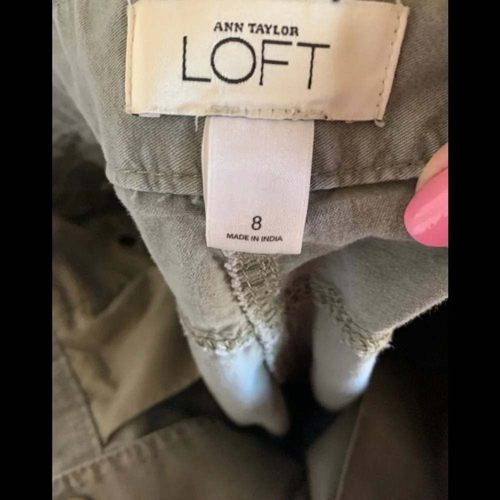 Loft Army Green Khaki Cargo Shorts
